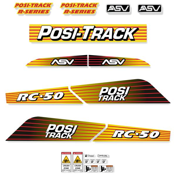 ASV RC50 Decal Kit - Skid Steer Tracked