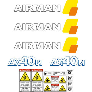 Airman AX40u-4 Decal Kit - Mini Excavator