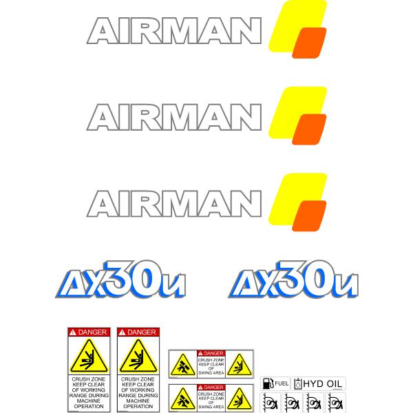 Airman AX30U-5 Decal Kit - Mini Excavator