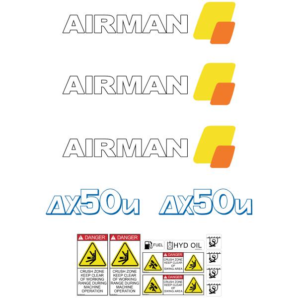 Airman AX50u-4 Decal Kit - Mini Excavator