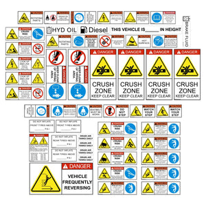 Articulated Dump Truck Safety Decals Kit