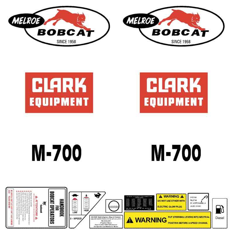 Bobcat Melroe M700 Decals Stickers 