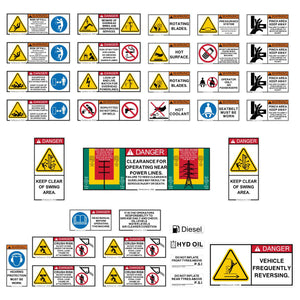 Backhoe Loader Safety Decal Kit