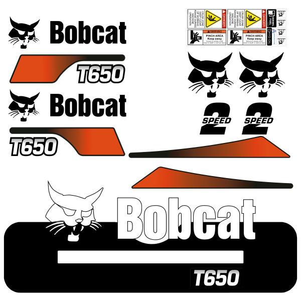 Bobcat T650 V2 Decal Kit - Skid Steer Tracked