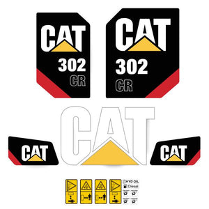 CAT 302 CR Decal Kit - Mini Excavator
