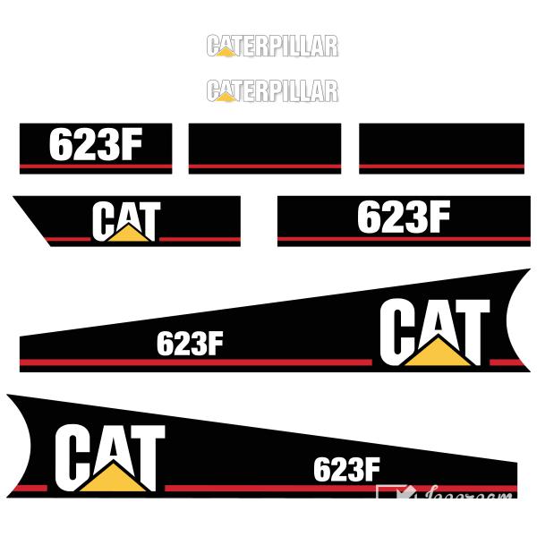CAT 623F Decal Kit - Scraper