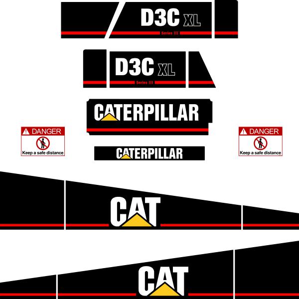 CAT D3C III Series 3 Decal Kit - Dozer