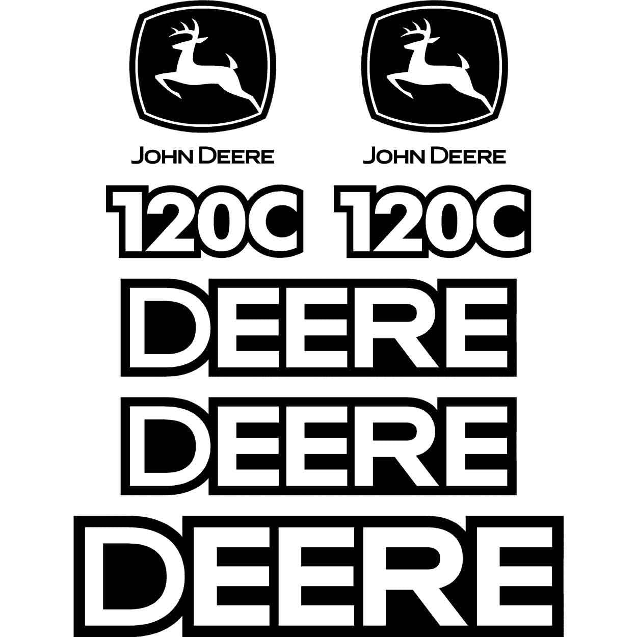 John Deere 120C Decals  