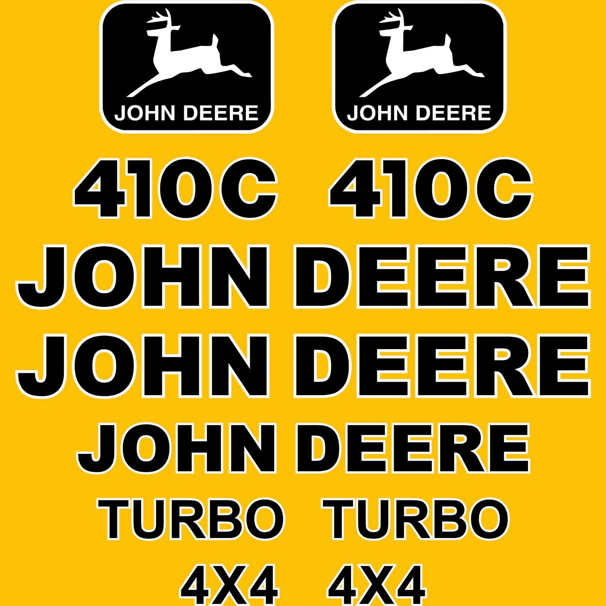 Deere 410C Decal Kit - Backhoe