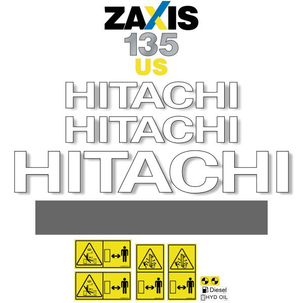Hitachi ZX135US-3 Decal Kit - Excavator