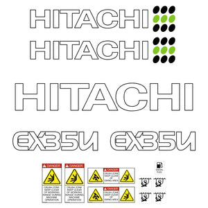 Hitachi EX35U Decal Kit - Mini Excavator