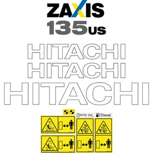 Hitachi ZX135US-5 Decal Kit - Excavator