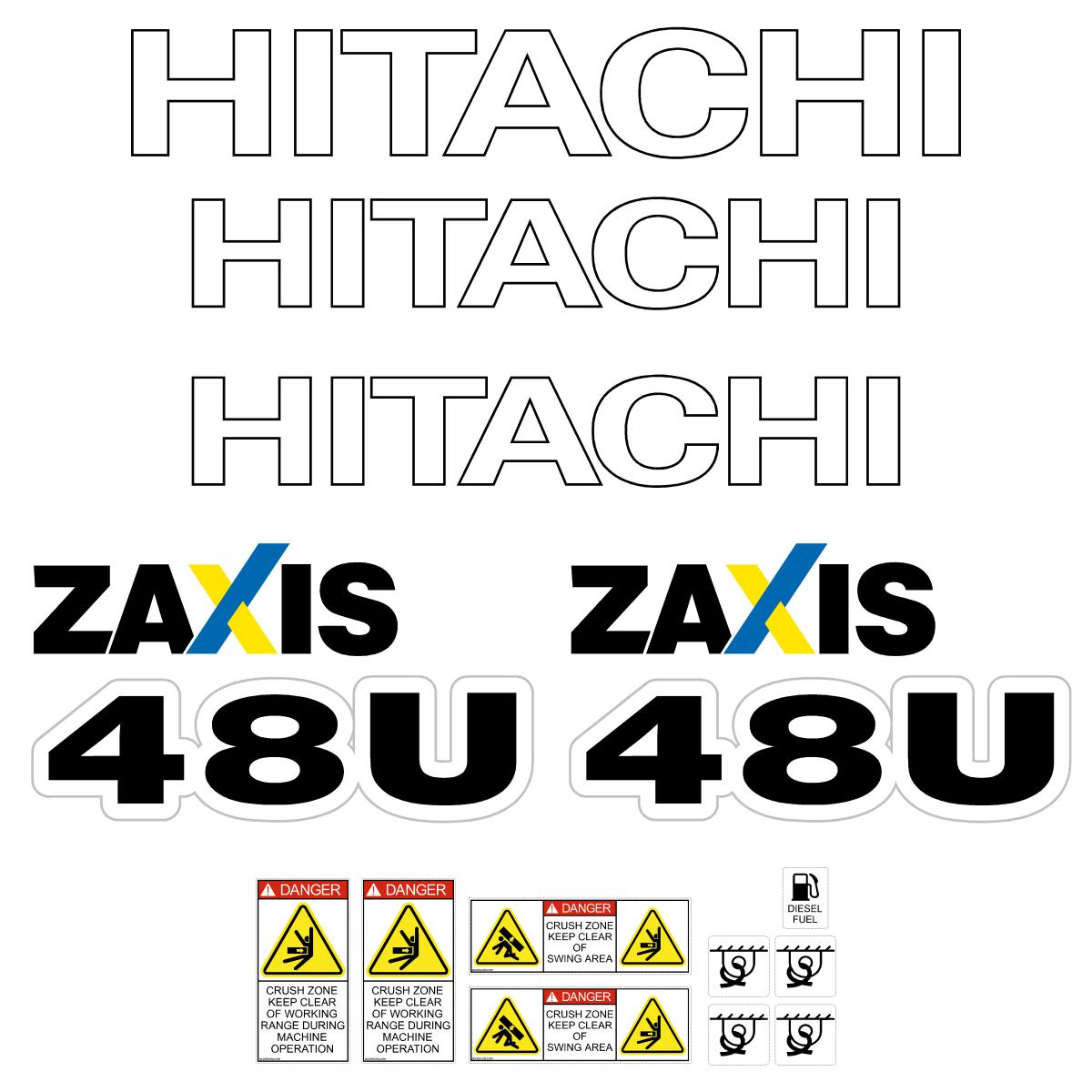 Hitachi ZX48U-5 Decal Kit - Mini Excavator