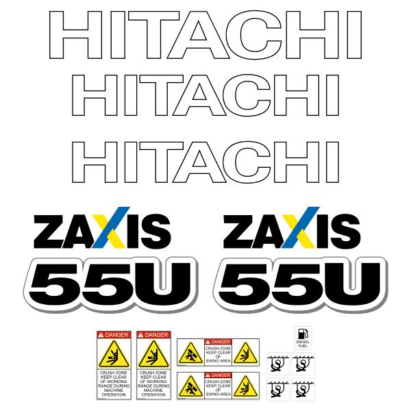 Hitachi ZX55U-5 Decal Kit - Mini Excavator