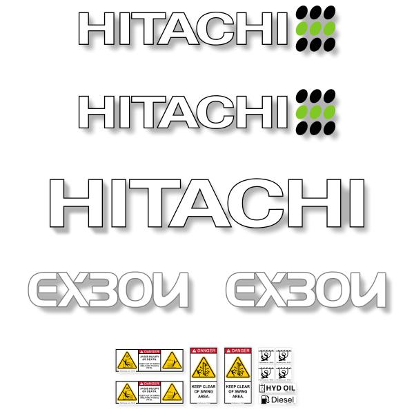 Hitachi EX30U Decal Kit - Mini Excavator