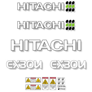 Hitachi EX30U Decal Kit - Mini Excavator