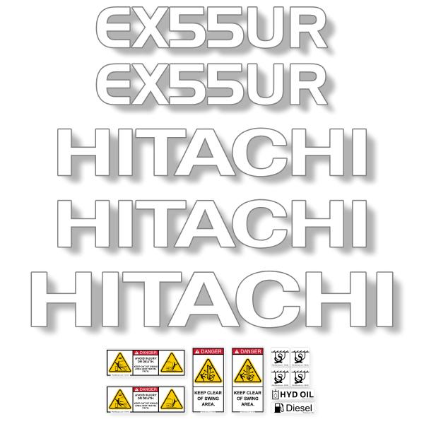 Hitachi EX55UR Decal Kit - Mini Excavator
