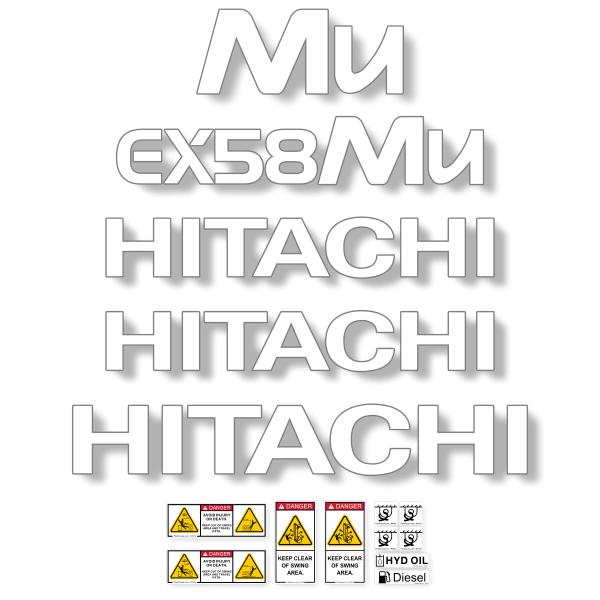 Hitachi EX58mu Decal Kit - Mini Excavator