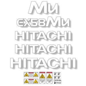 Hitachi EX58mu Decal Kit - Mini Excavator
