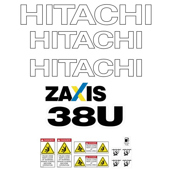Hitachi ZX38U-5 Decal Kit - Mini Excavator
