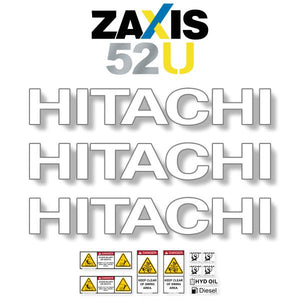 Hitachi ZX52U-3 Decal Kit - Mini Excavator