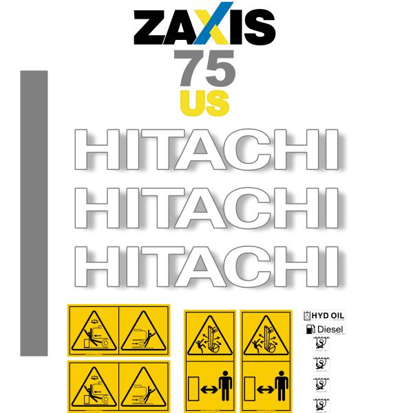 Hitachi ZX75USB-3 Decal Kit - Excavator