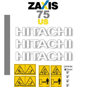 Hitachi ZX75USB-3 Decal Kit - Excavator