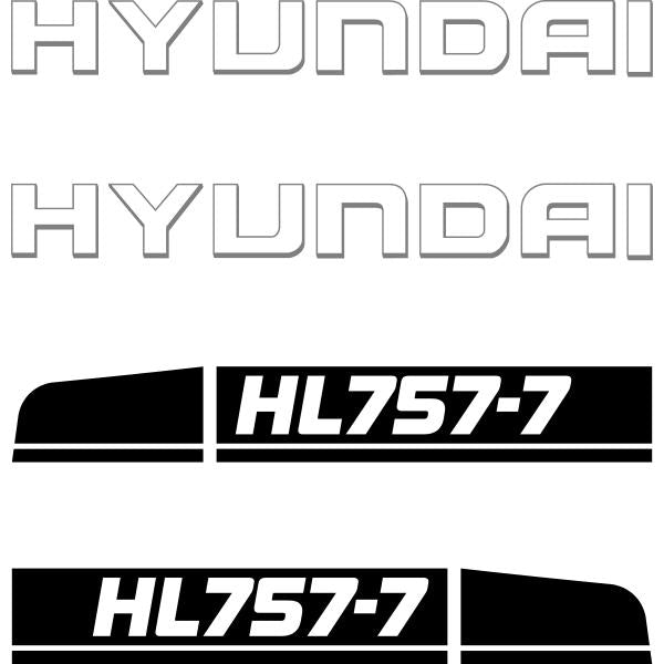 Hyundai HL757-7 Decal Kit - Wheel Loader