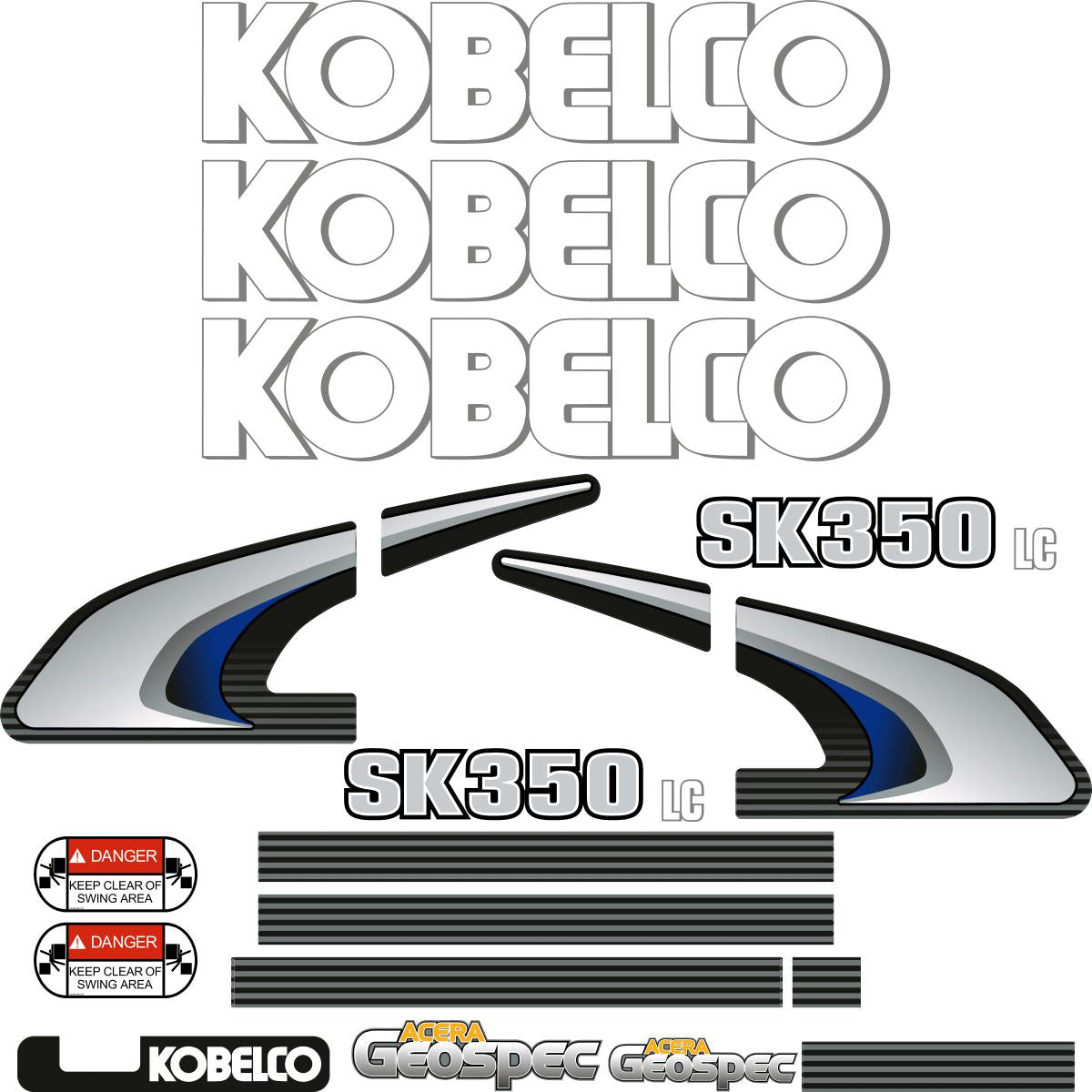 Kobelco SK350LC-8 Decal Kit - Excavator