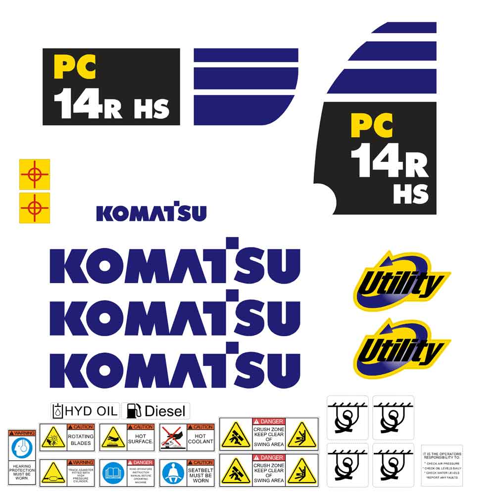 Komatsu PC14R HS Decals