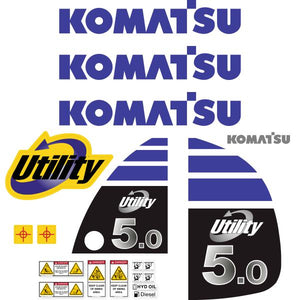 Komatsu 5.0 Decal Kit - Mini Excavator