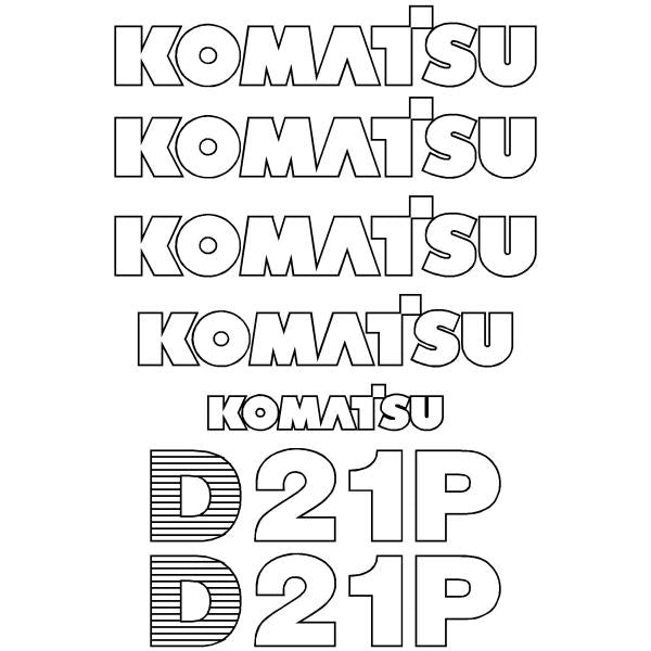Komatsu D21P-7 Decal Kit - Dozer
