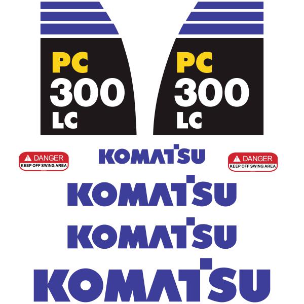 Komatsu PC300 LC - 8 Decal Kit - Excavator