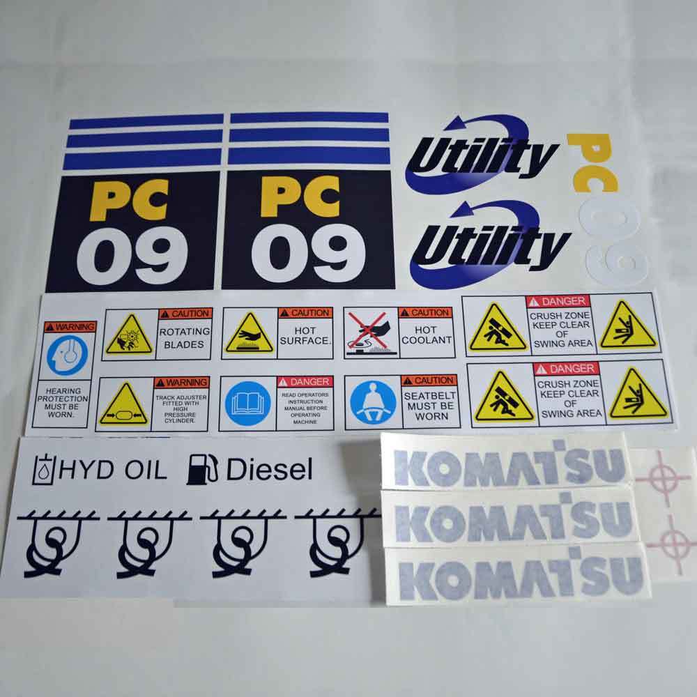 Komatsu PC09 Decal Sticker Set