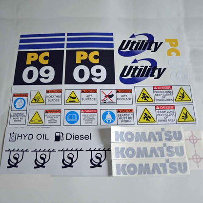 Komatsu PC09 Decal Sticker Set