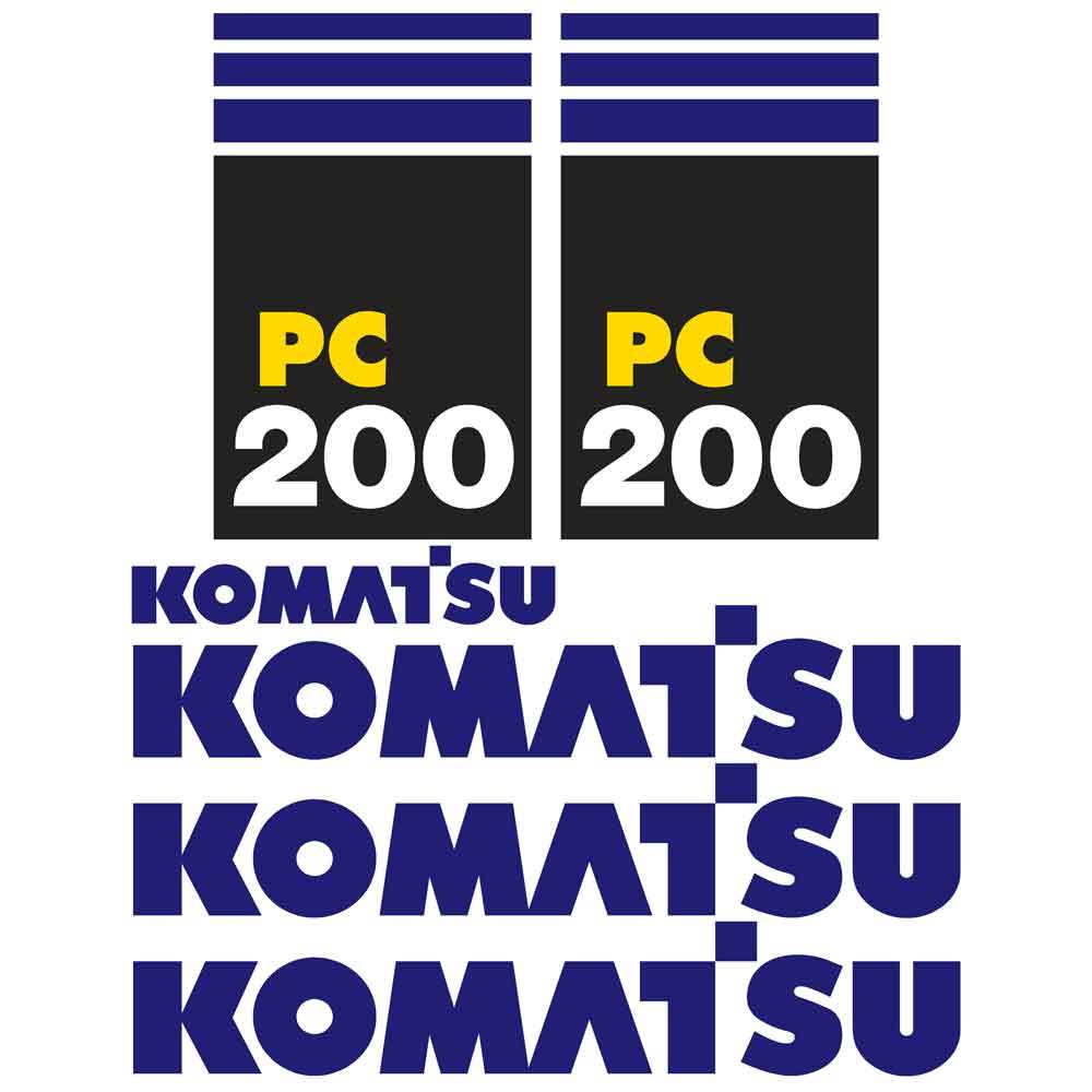 Komatsu PC200-7 Decal Sticker Set