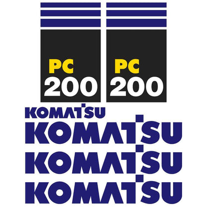 Komatsu PC200-7 Decal Sticker Set