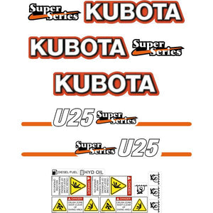 Kubota U25 Decal Kit - Mini Excavator