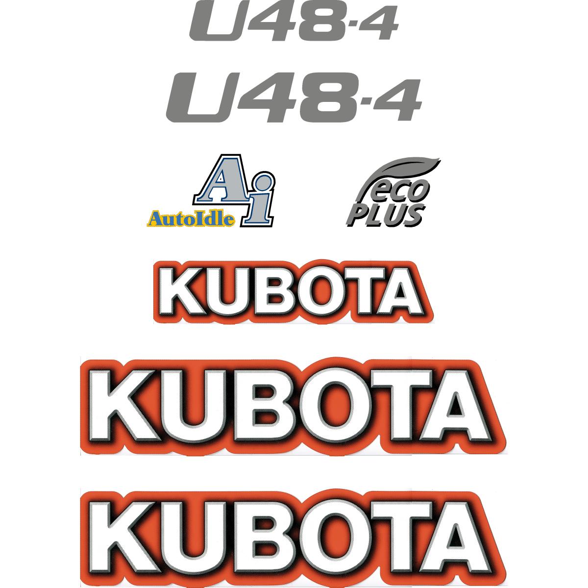Kubota U48-4 Decal Kit - Mini Excavator