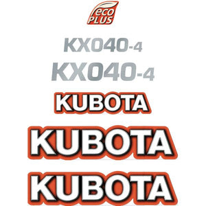 Kubota KX040-4 Decal Kit - Mini Excavator