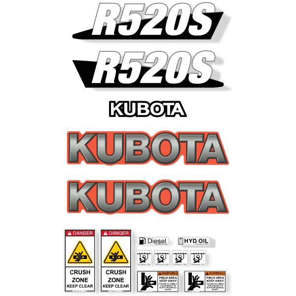 Kubota R520S Decal Kit - Wheel Loader