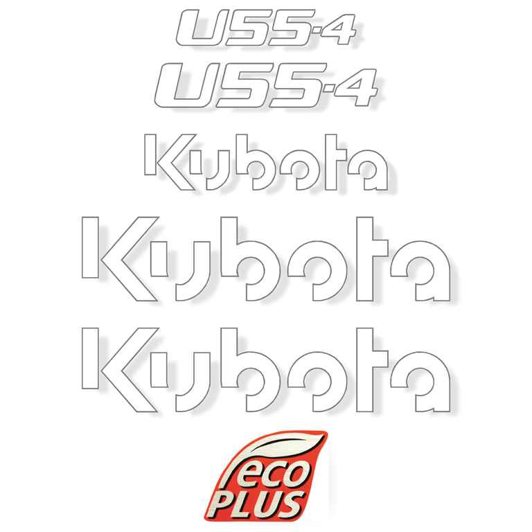 Kubota U55-4 Decal Kit Later Style - Mini Excavator