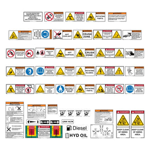Mini Excavator Safety Decal Kit