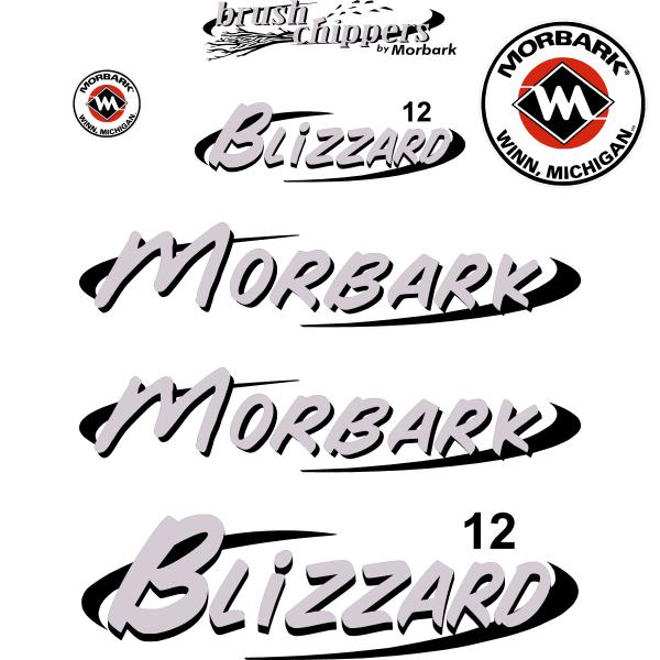 Morbark Blizzard 12 Decal Kit - Wood Chipper