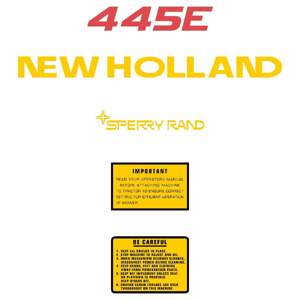 New Holland 445E Decal Set Sticker Kit