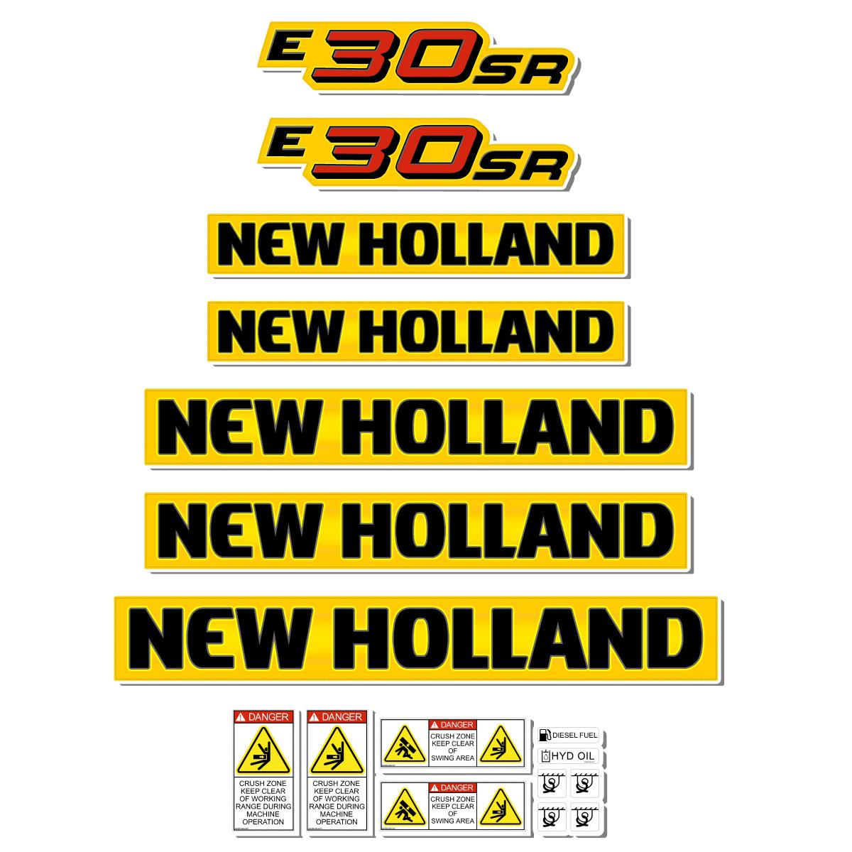 New Holland E30SR Decal Kit - Mini Excavator