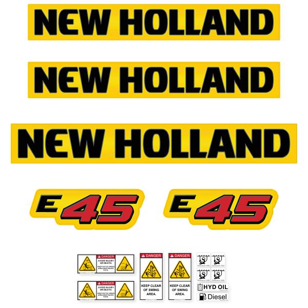 New Holland E45 Decal Kit - Mini Excavator