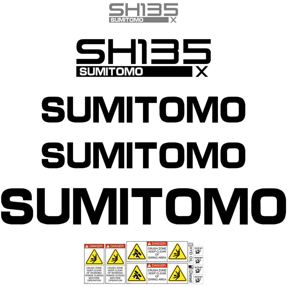Sumitomo SH135X-3B Decals Stickers 