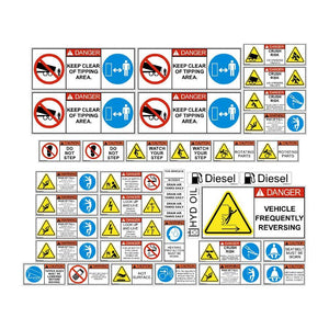 Tipper Truck Dump Body Safety Decal Kit