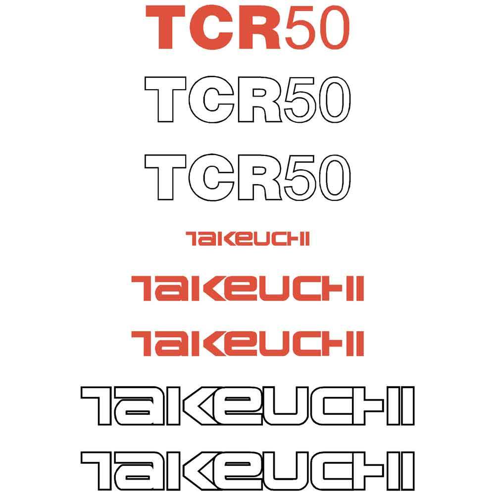 Takeuchi TCR50 Decals Stickers Kit